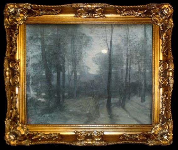 framed  unknown artist Forest Clearing at Night, ta009-2